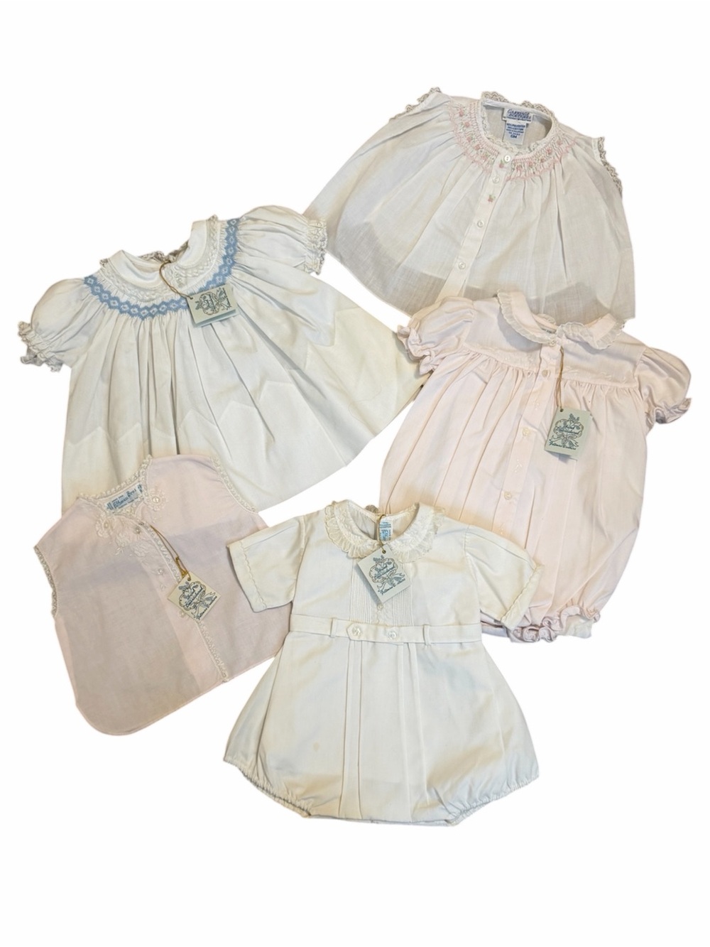 FELTMAN BROTHERS Vintage Smocked and Embroidered Baby Clothes NWT